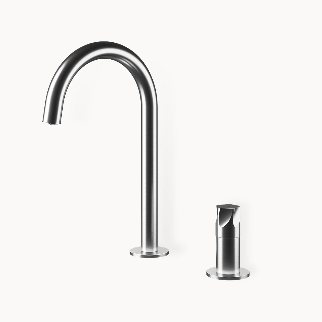 Penta PE262 Two-hole Stainless Steel Basin Faucet in Stainless Steel Matte