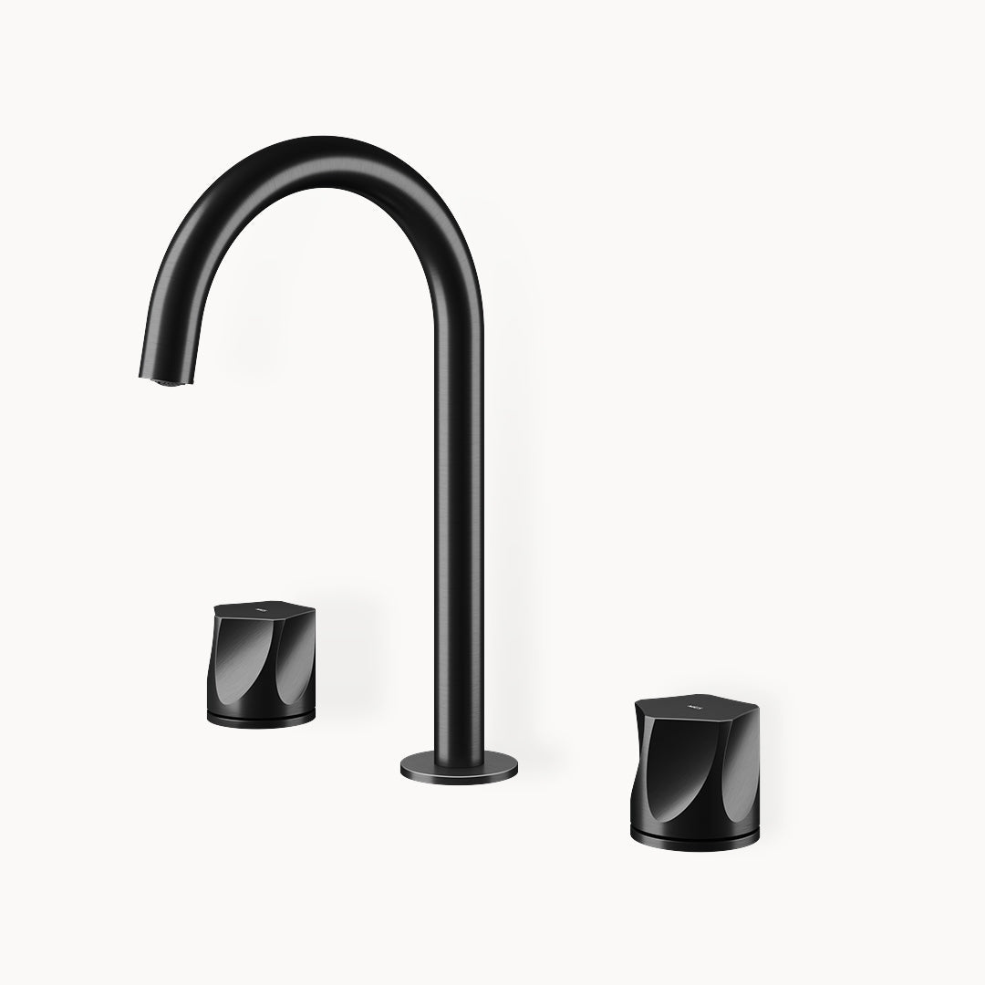 Penta PE284 Widespread Stainless Steel Basin Faucet in Stainless Steel Matte Black PVD