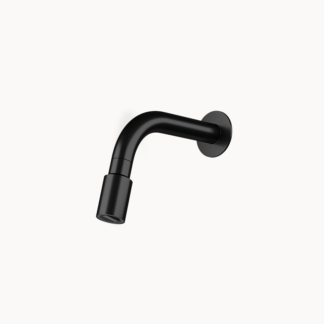 SO600 Stainless Steel Shower Head with Arm and Flange in Stainless Steel Matte Black PVD