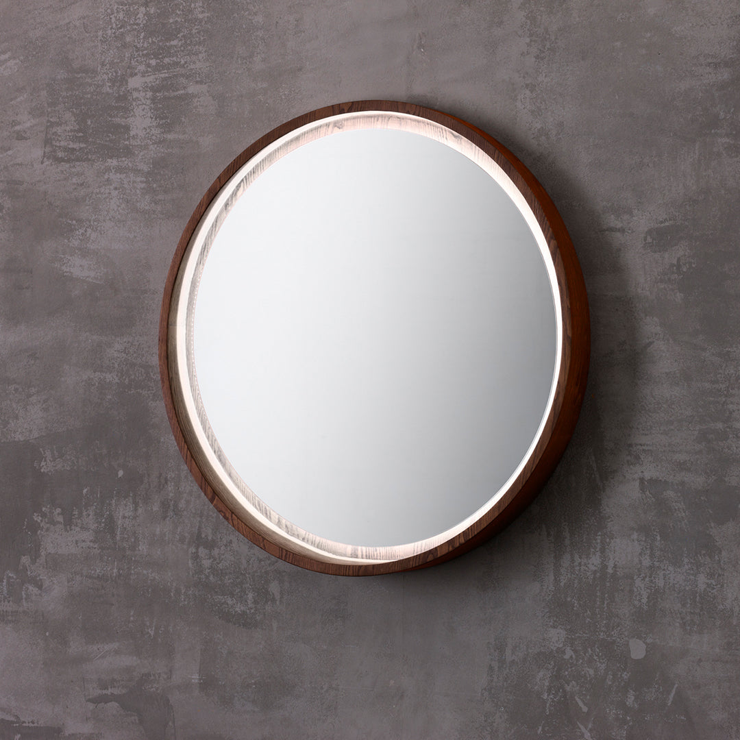 Tama Mirror with Brushed Wood Frame – Non-Lighted / Lighted