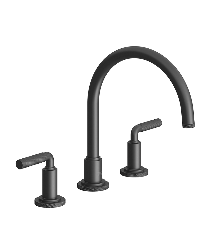 Techno Chic Deck mounted Roman bath faucet 3/4" valves - Knurling Lever