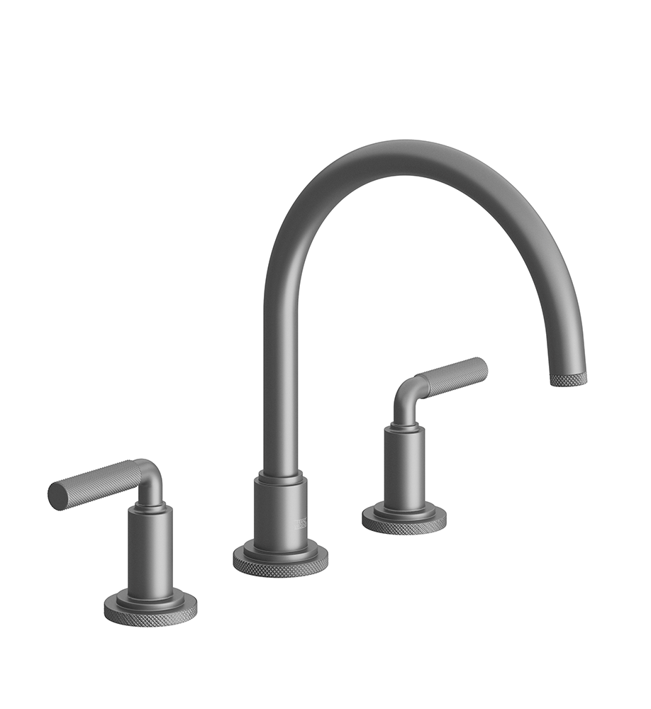 Techno Chic Deck mounted Roman bath faucet 3/4" valves - Knurling Lever