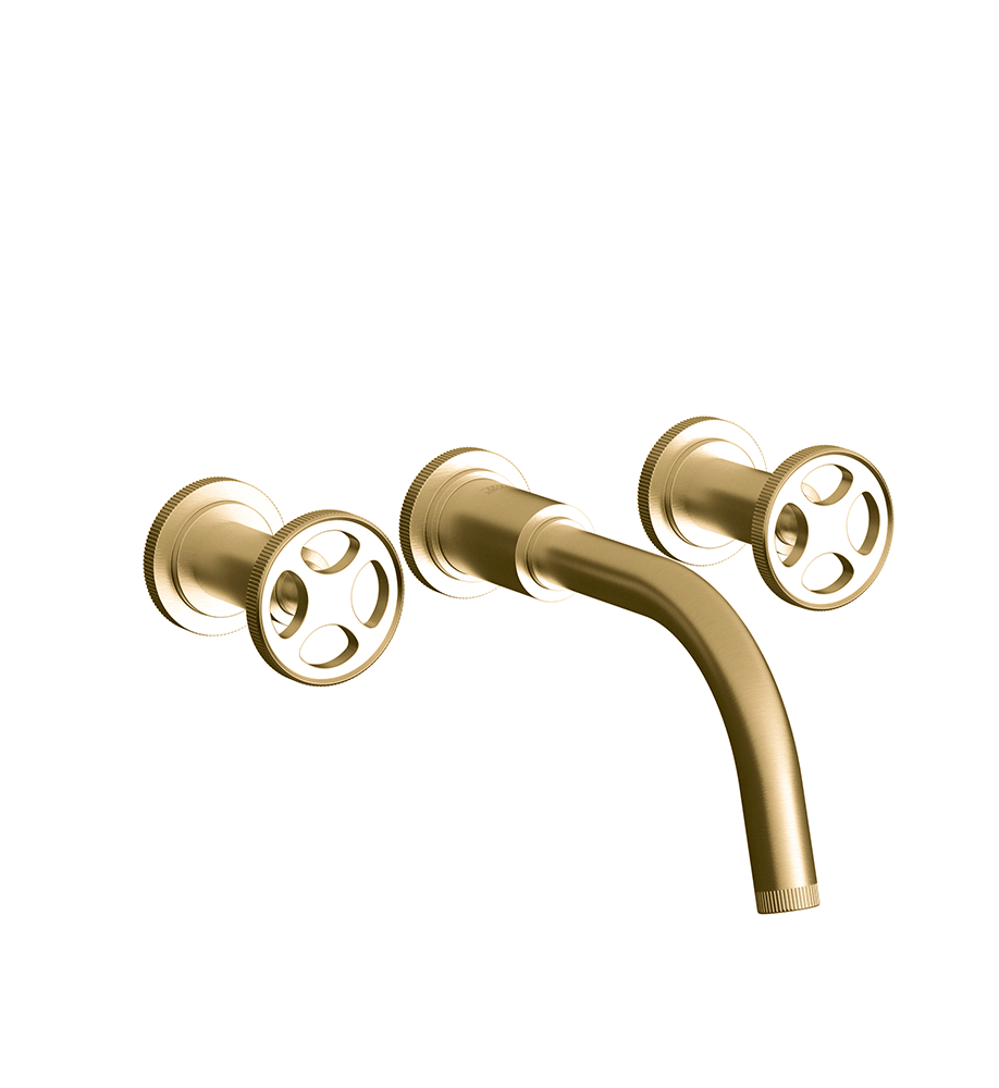 Techno Chic Wall-mounted lavatory faucet, less drain assembly, trim only - Vertical lines