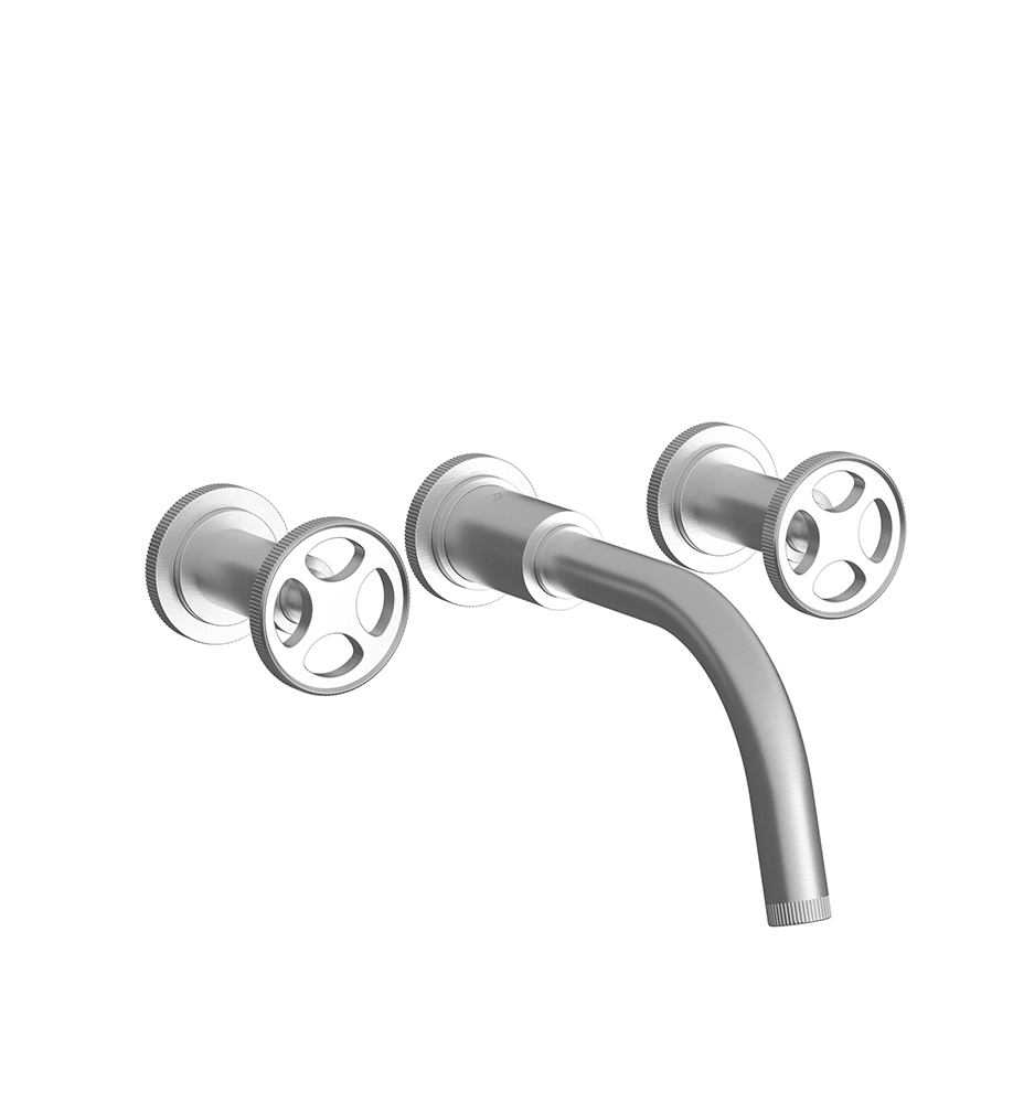Techno Chic Wall-mounted lavatory faucet, less drain assembly, trim only - Vertical lines