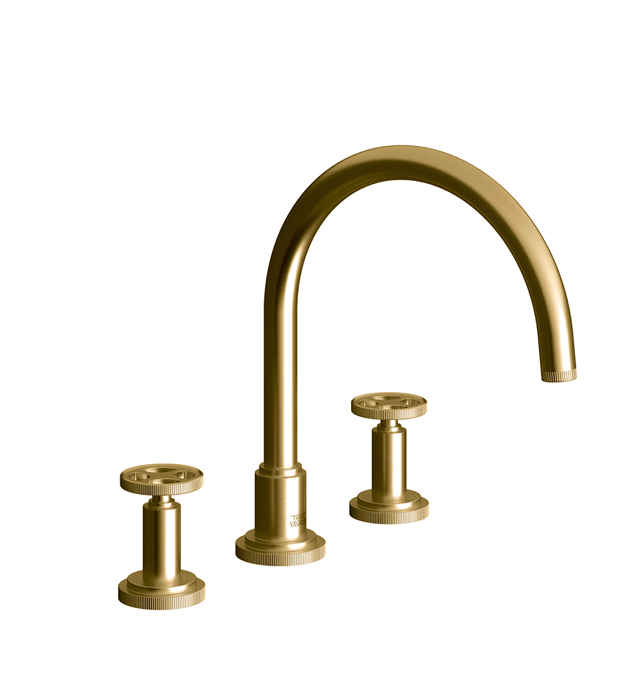 Techno Chic Deck mounted Roman bath faucet 3/4" valves - Vertical lines