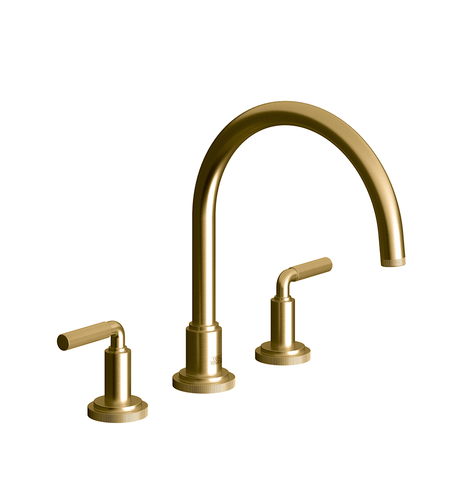 Techno Chic Deck mounted Roman bath faucet 3/4" valves - Vertical Lines Lever