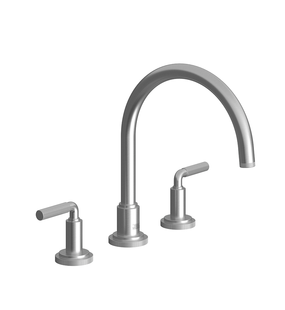 Techno Chic Deck mounted Roman bath faucet 3/4" valves - Vertical Lines Lever