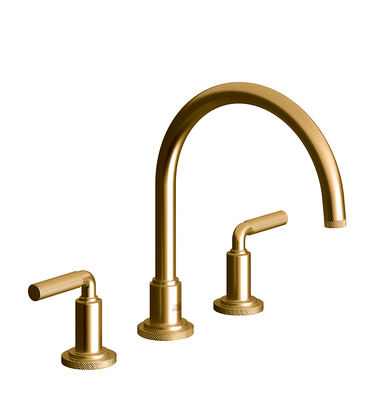 Techno Chic Deck mounted Roman bath faucet 3/4" valves - Knurling Lever