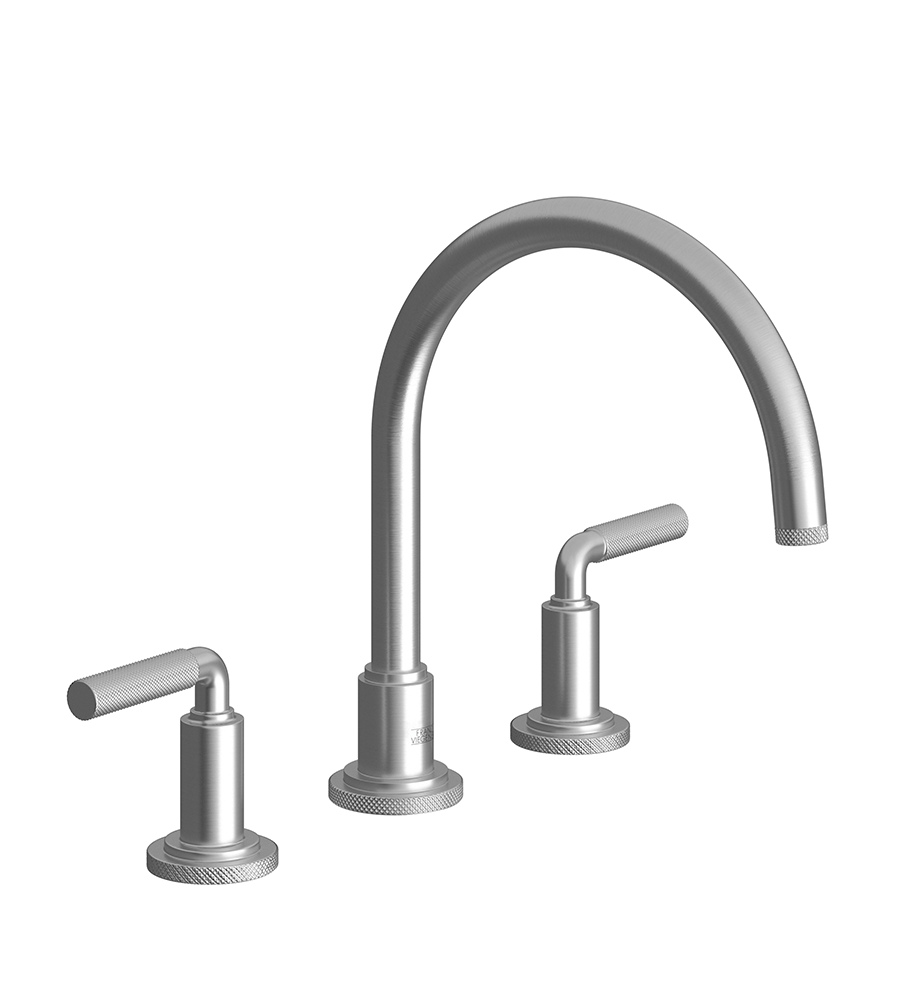 Techno Chic Deck mounted Roman bath faucet 3/4" valves - Knurling Lever