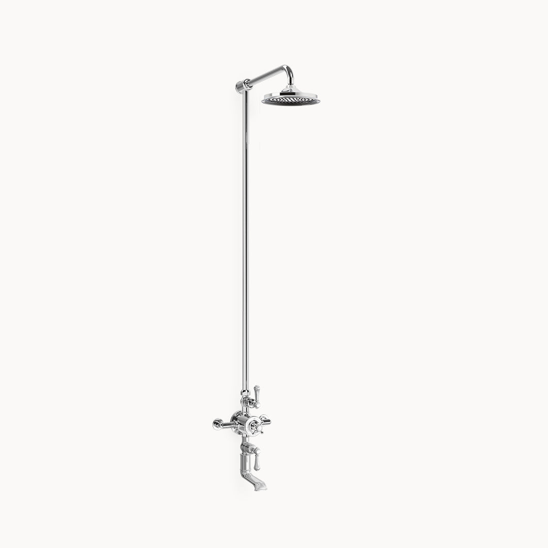 Belgravia Exposed Tub and Shower Trim with White or Metal Lever Handles