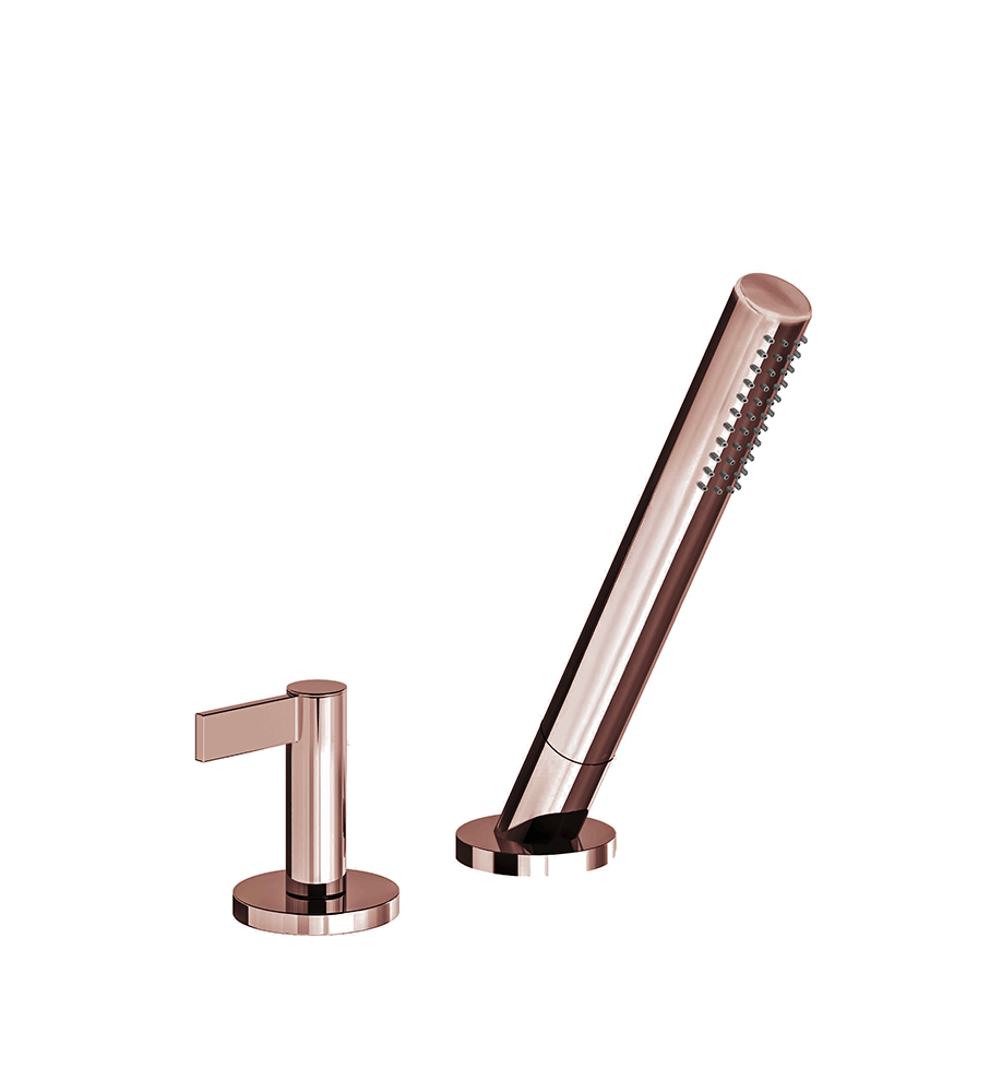 Lollipop Deck-mount Roman Diverter and Handshower Set - Plain