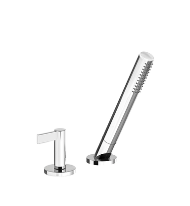 Lollipop Deck-mount Roman Diverter and Handshower Set - Plain