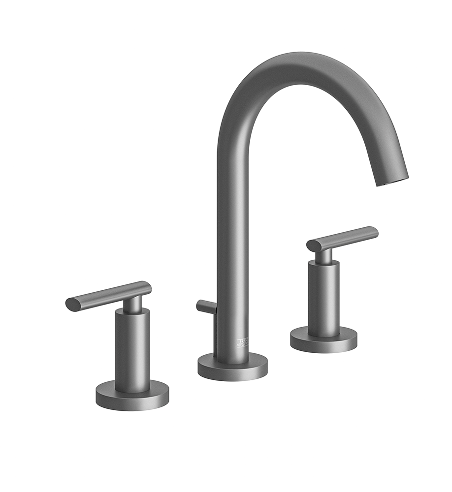 Nerea Widespread lavatory faucet with pop-up drain assembly