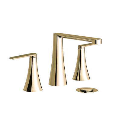 Konic Lever Widespread lavatory faucet with push-down pop-up drain assembly
