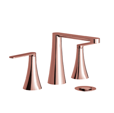 Konic Lever Widespread lavatory faucet with push-down pop-up drain assembly