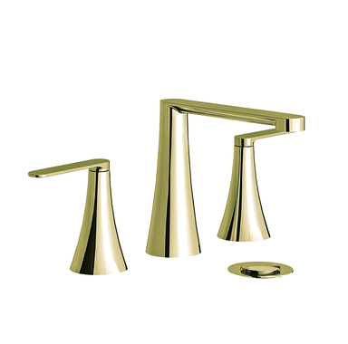 Konic Lever Widespread lavatory faucet with push-down pop-up drain assembly