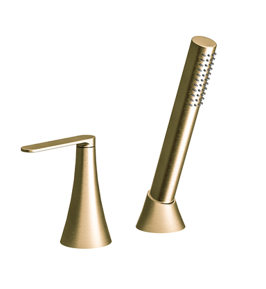 Konic Lever Deck-mount Roman Diverter and Handshower Set