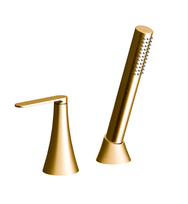 Konic Lever Deck-mount Roman Diverter and Handshower Set