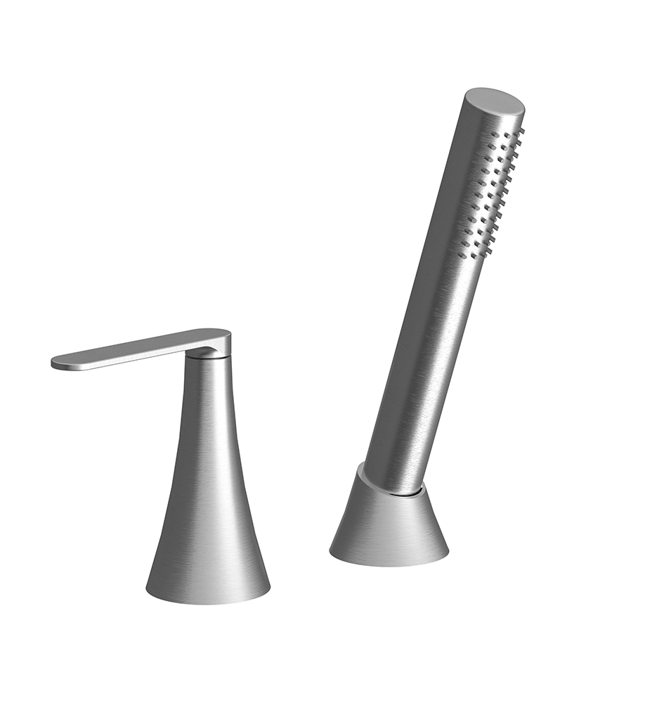 Konic Lever Deck-mount Roman Diverter and Handshower Set