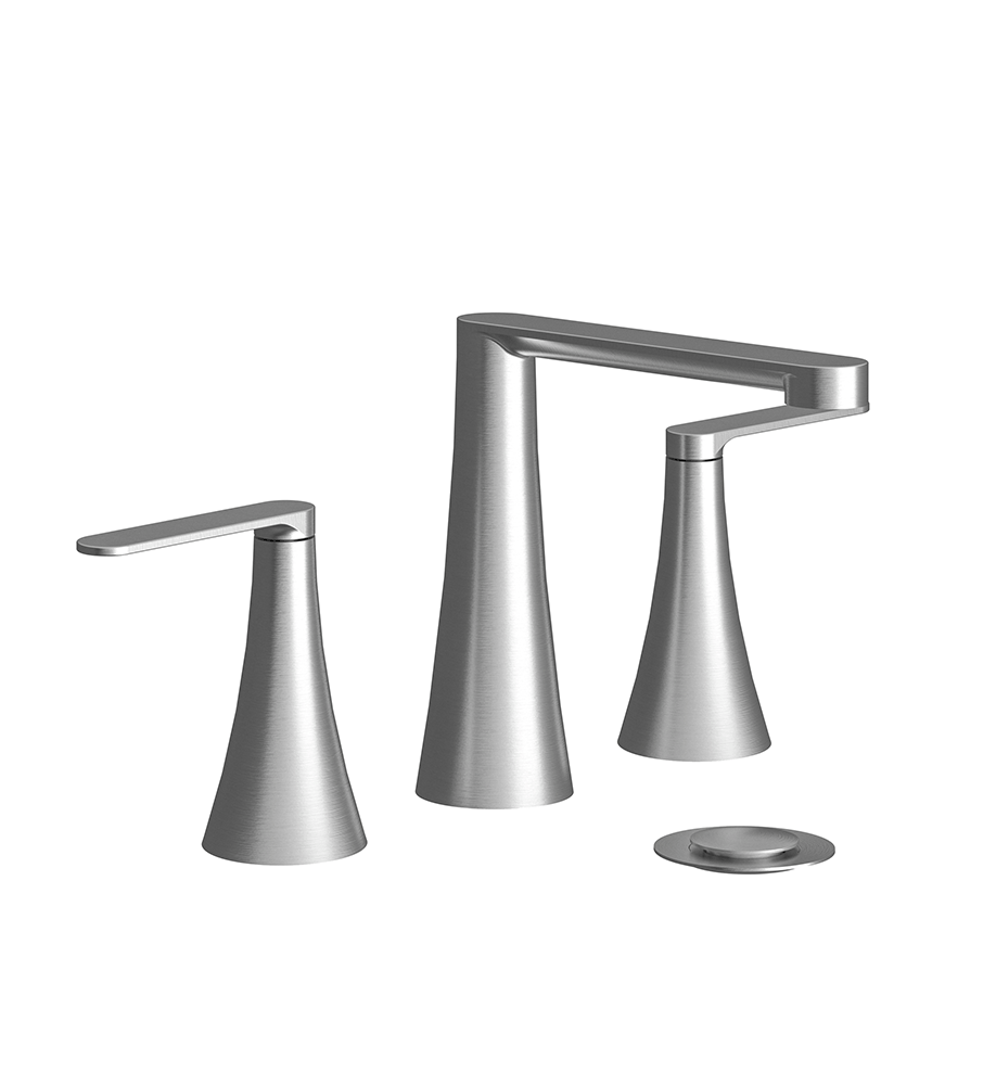 Konic Lever Widespread lavatory faucet with push-down pop-up drain assembly