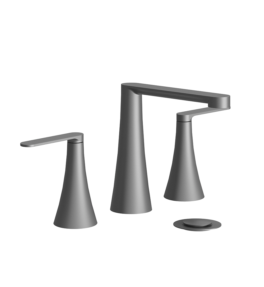 Konic Lever Widespread lavatory faucet with push-down pop-up drain assembly
