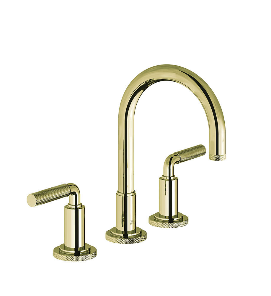 Techno Chic Deck mounted Roman bath faucet 3/4" valves - Knurling Lever