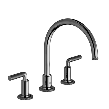 Techno Chic Deck mounted Roman bath faucet 3/4" valves - Knurling Lever