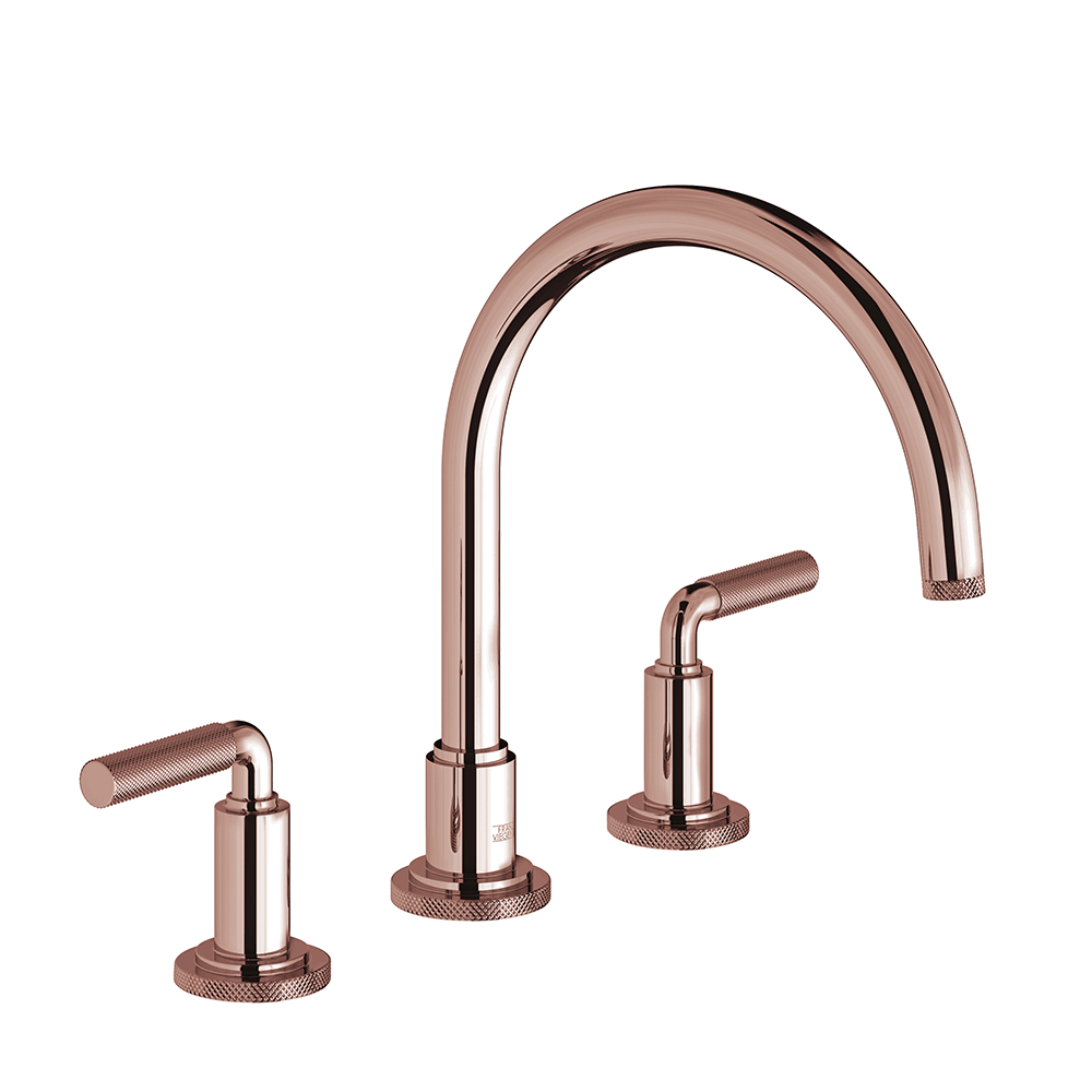 Techno Chic Deck mounted Roman bath faucet 3/4" valves - Knurling Lever