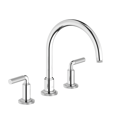 Techno Chic Deck mounted Roman bath faucet 3/4" valves - Knurling Lever