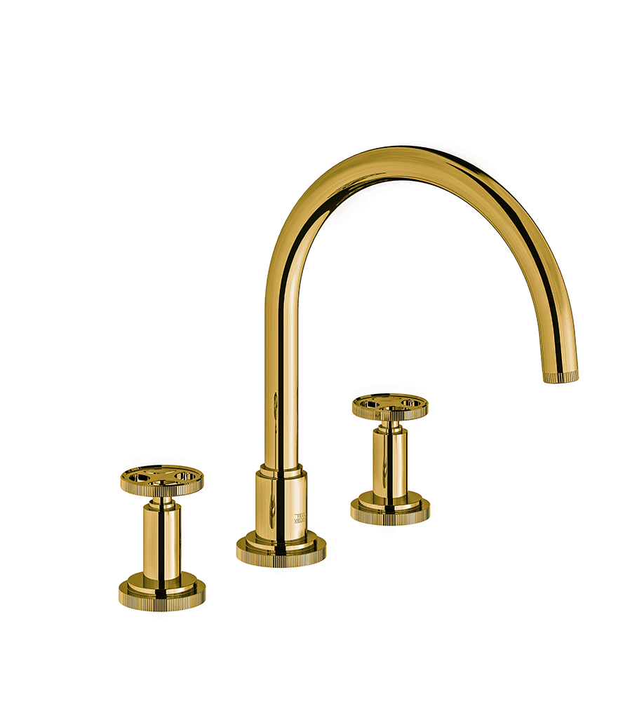 Techno Chic Deck mounted Roman bath faucet 3/4" valves - Vertical lines