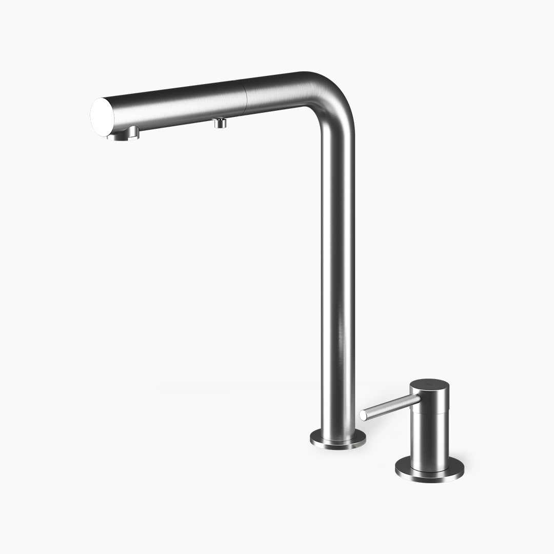 Nemo HD Two-hole Stainless Steel Kitchen Faucet with Pull-out Dual spray in Stainless Steel Matte