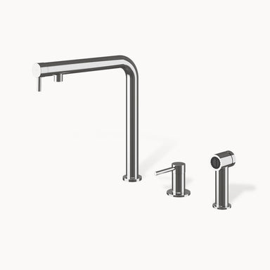 Nemo RH MXSP Stainless Steel Kitchen Faucet with mixer with side-spray in Stainless Steel Polished