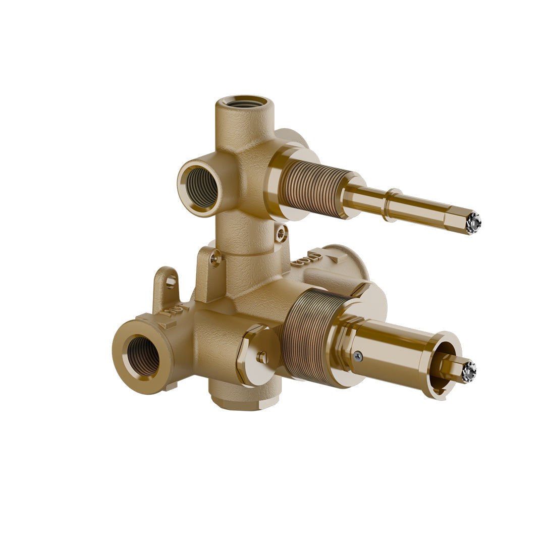 1/2" Thermostatic Rough-in Valve with Volume Control and Diverter – 3 Non-shared Functions