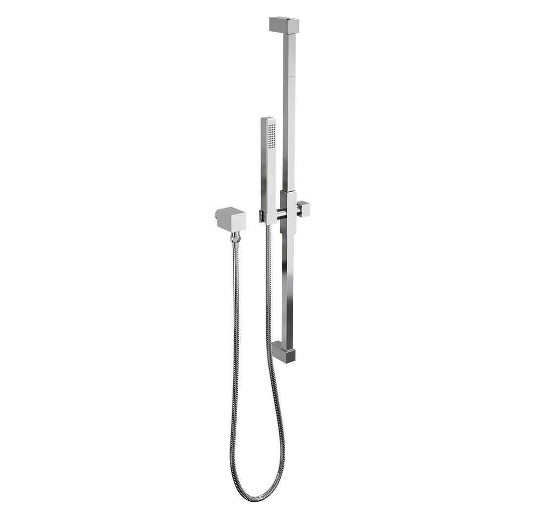 Universal Square Handshower Slidebar Assembly with Supply Elbow