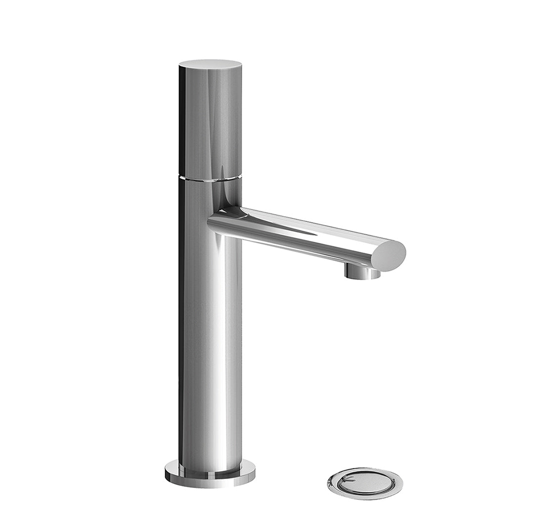 Nerea Vessel single handle luxury lavatory set with push-down pop-up drain assembly - Plain