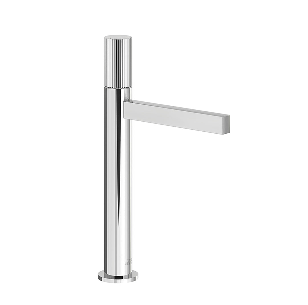 Lollipop Vessel single handle luxury lavatory set with push-down pop-up drain assembly - Vertical Lines