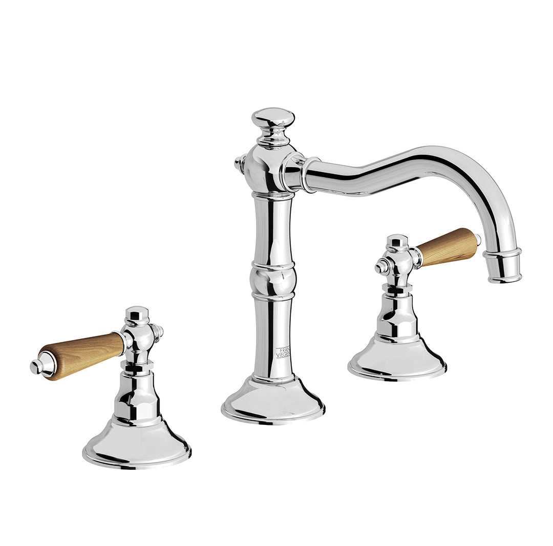 Revere Widespread lavatory faucet with pop-up drain assembly