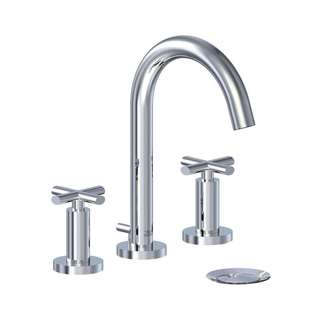 Nerea Widespread lavatory faucet with pop-up drain assembly