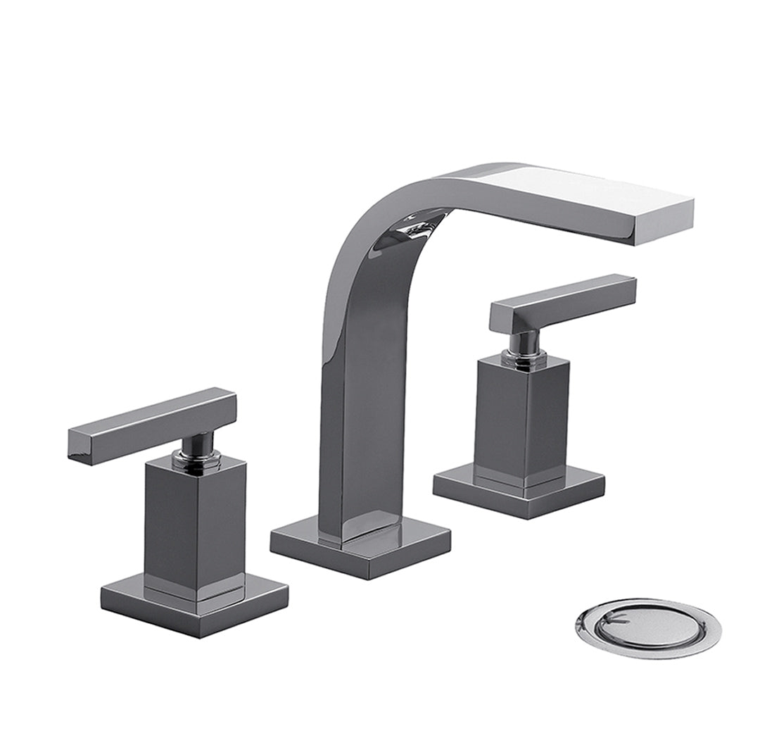 Dominic Widespread lavatory faucet with push-down pop-up drain assembly