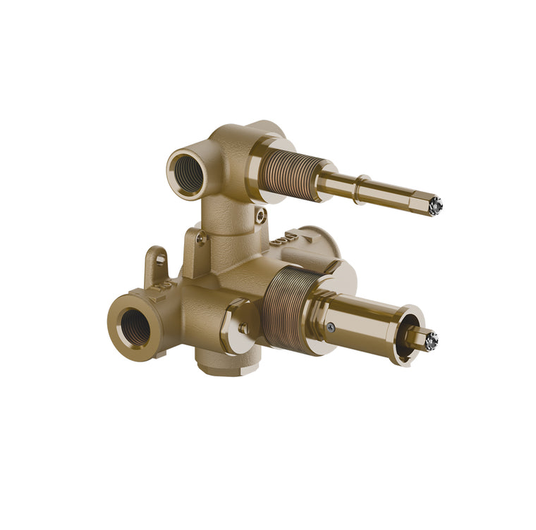 1/2" Thermostatic Rough-in Valve with Volume Control and Diverter – 2 Non-shared Functions