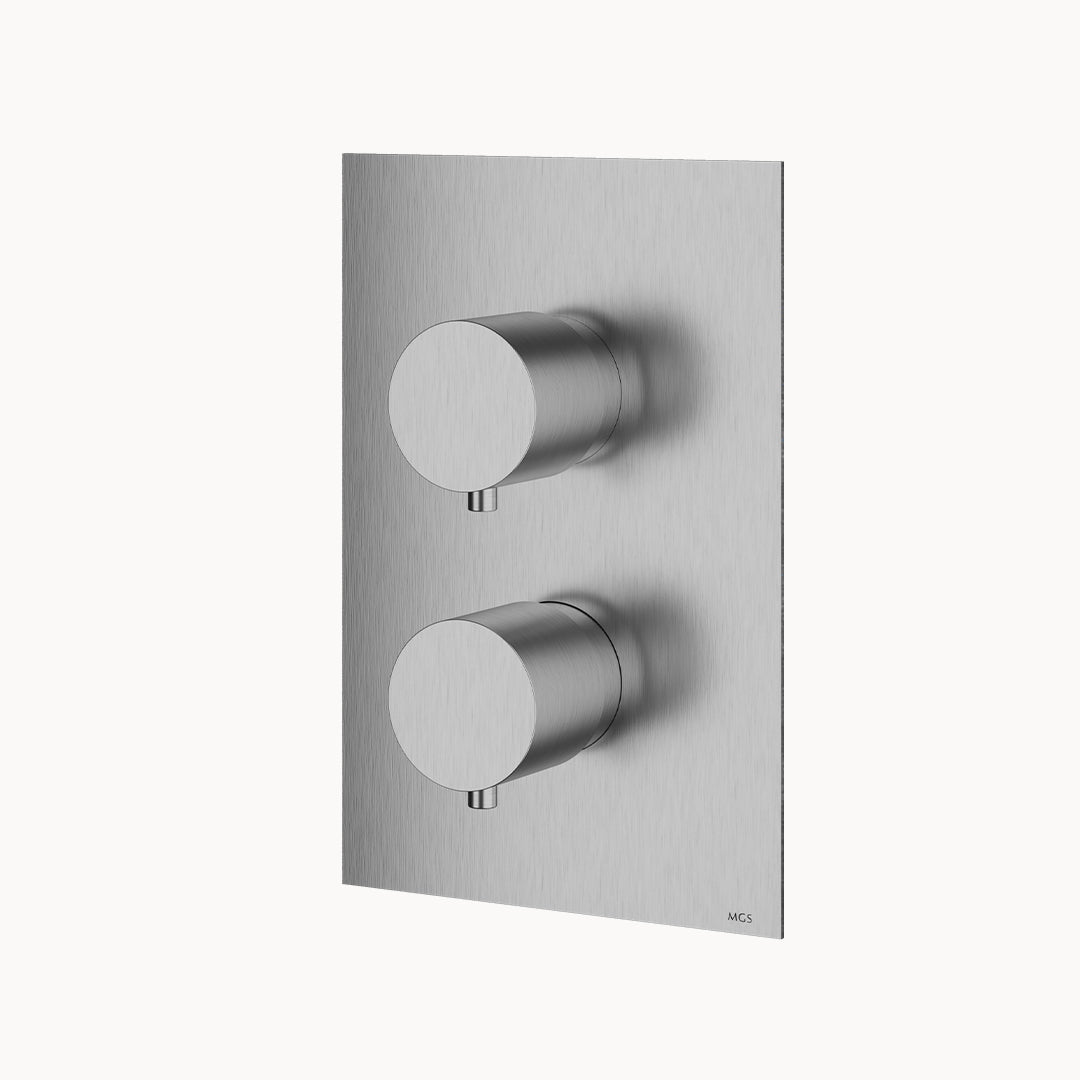 Minimal Stainless Steel Thermostatic Shower Trim with Two-way Diverter – 2 Functions