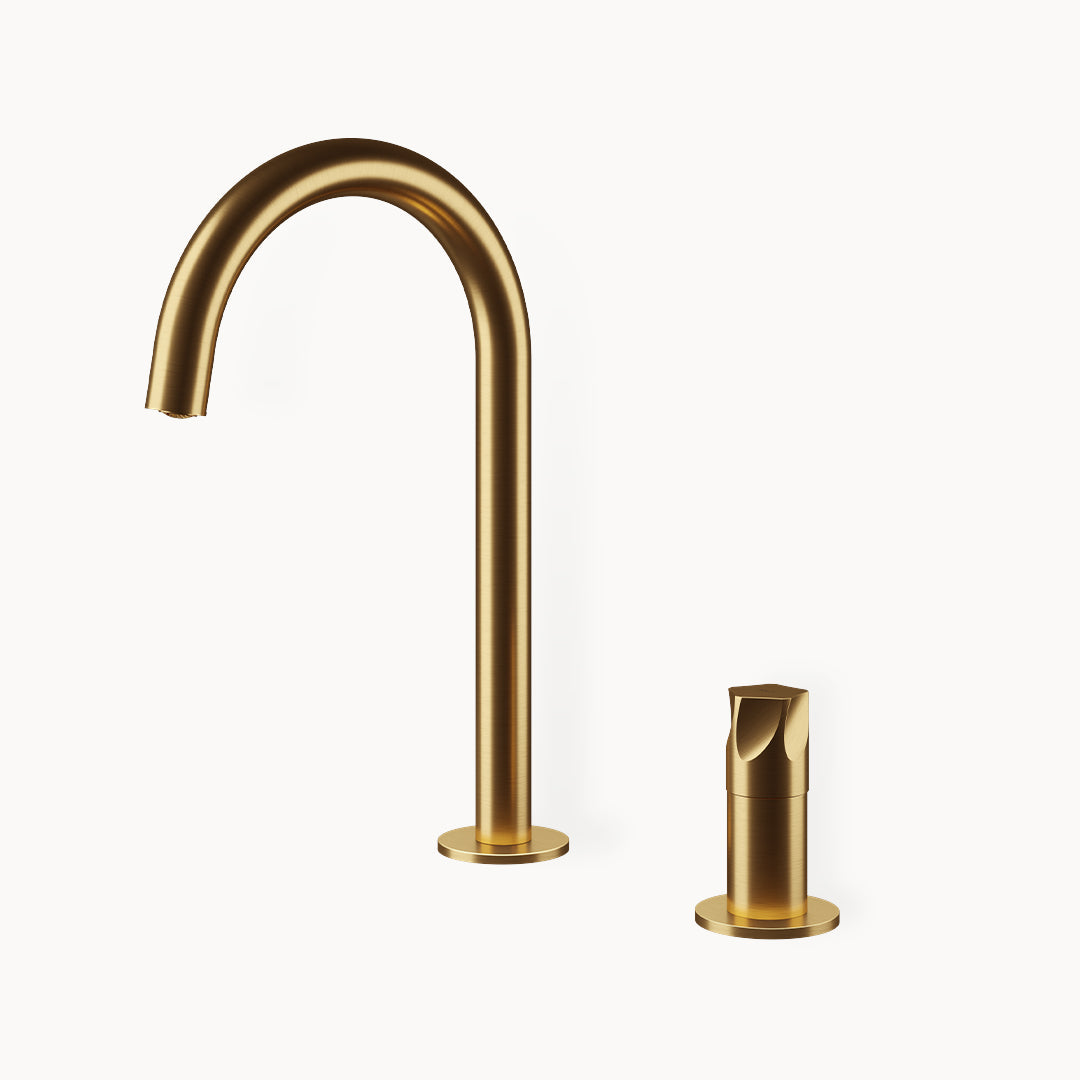PENTA Two hole Bathroom Faucet with Metal Lever