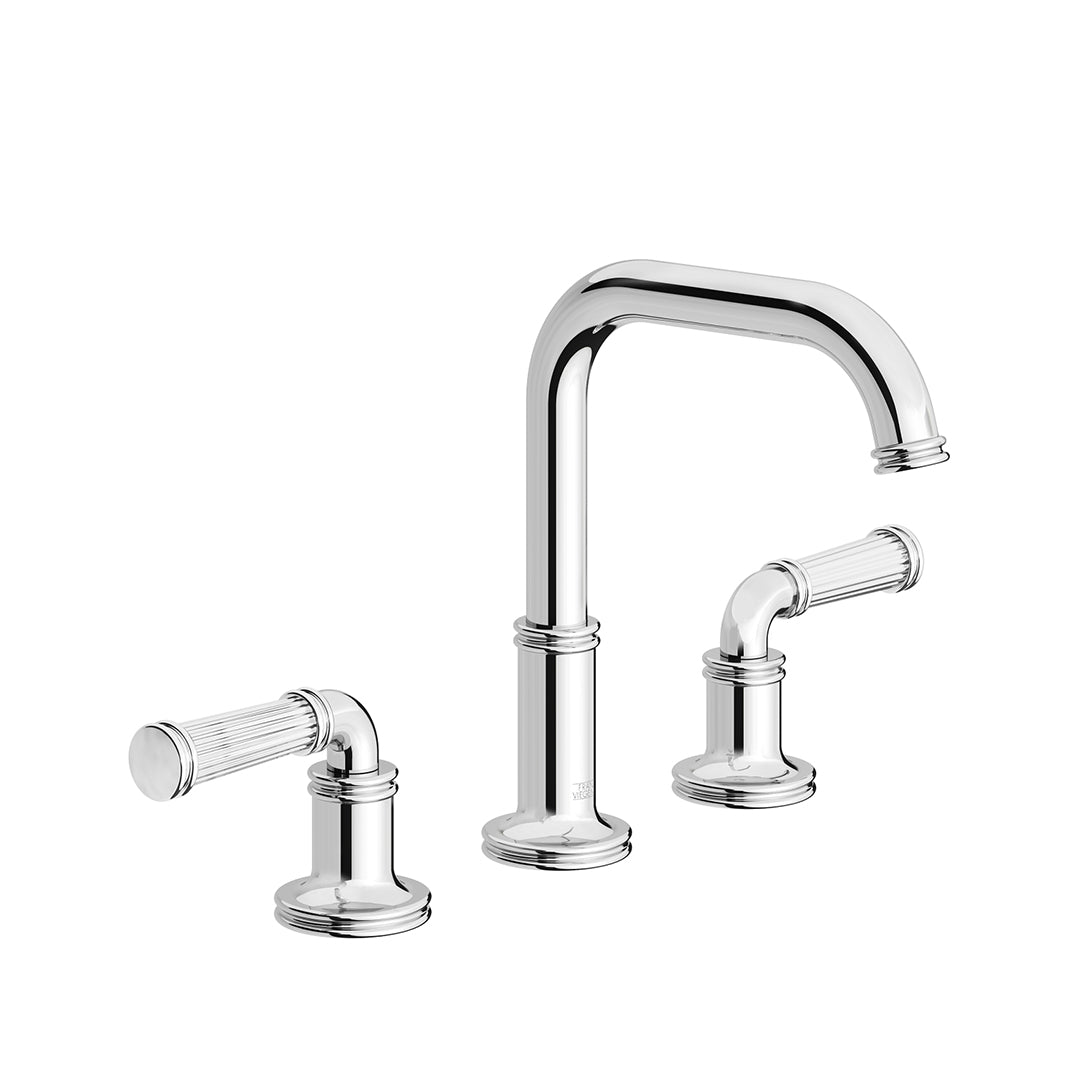 Classic H Widespread lavatory faucet with pop-up drain assembly