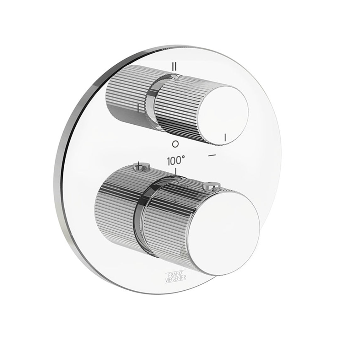 Universal Thermostatic Shower Trim with Three-Way Diverter – Vertical Lines – 3 Functions