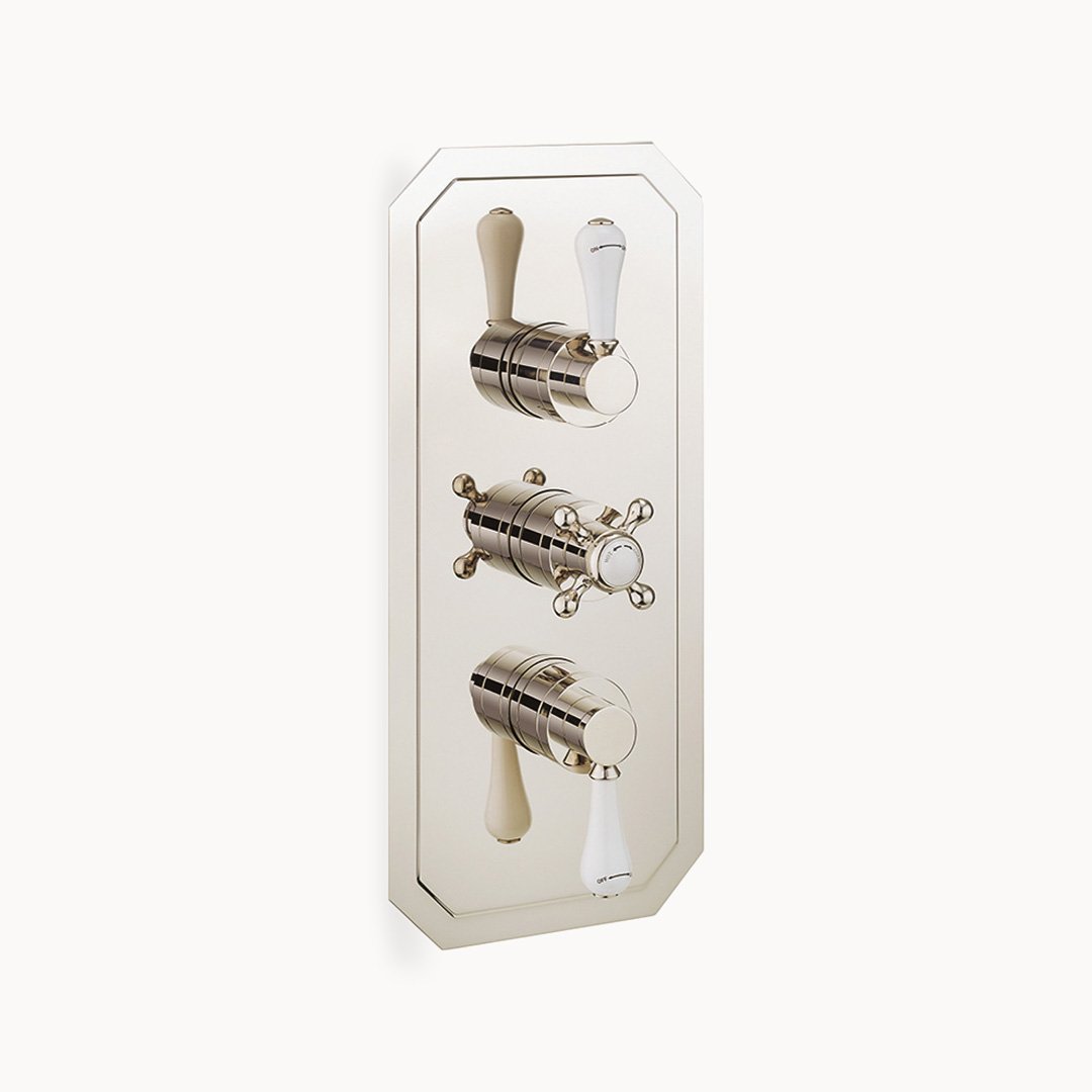 Belgravia 2000 Thermostatic Shower Trim with White or Metal Lever Handles – 2 Shared Functions