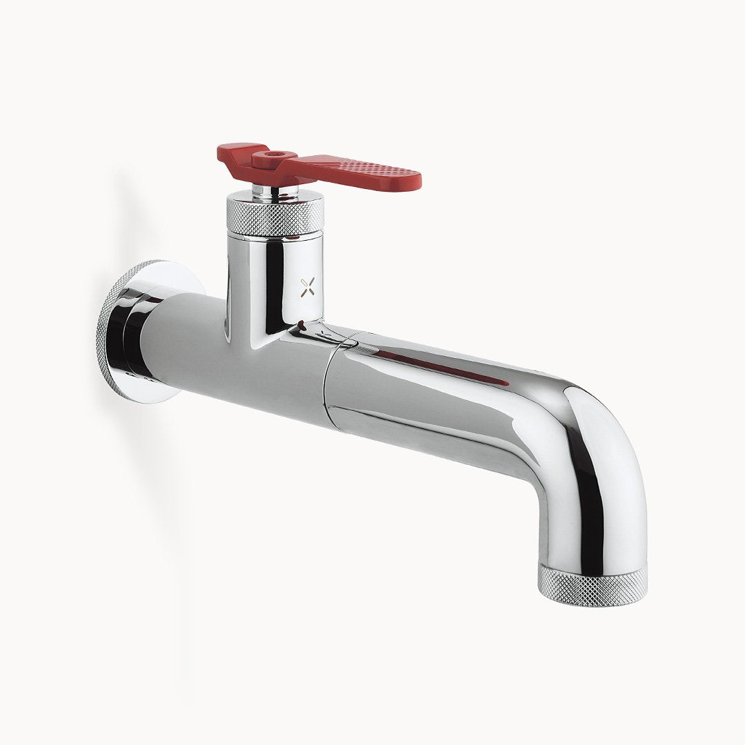 UNION Single-hole Wall-mount Basin Faucet with Red Lever