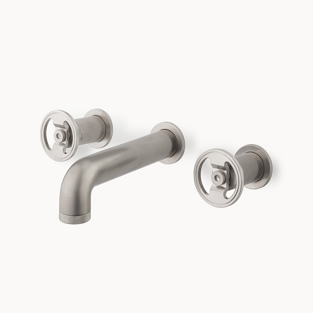 UNION Wall Mount Bathroom Faucet with Round Metal Handles