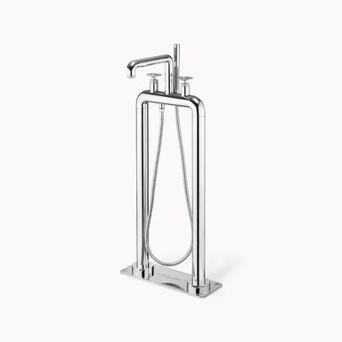 UNION Floor Mount Tub Filler with Round Metal Handles