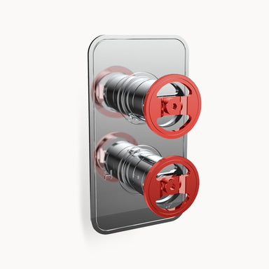 UNION 1000/1500/2500 Thermostatic Valve Trim with Red Round Handles