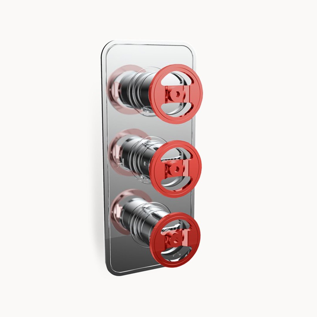 UNION 2000/3000 Thermostatic Valve Trim with Red Round Handles